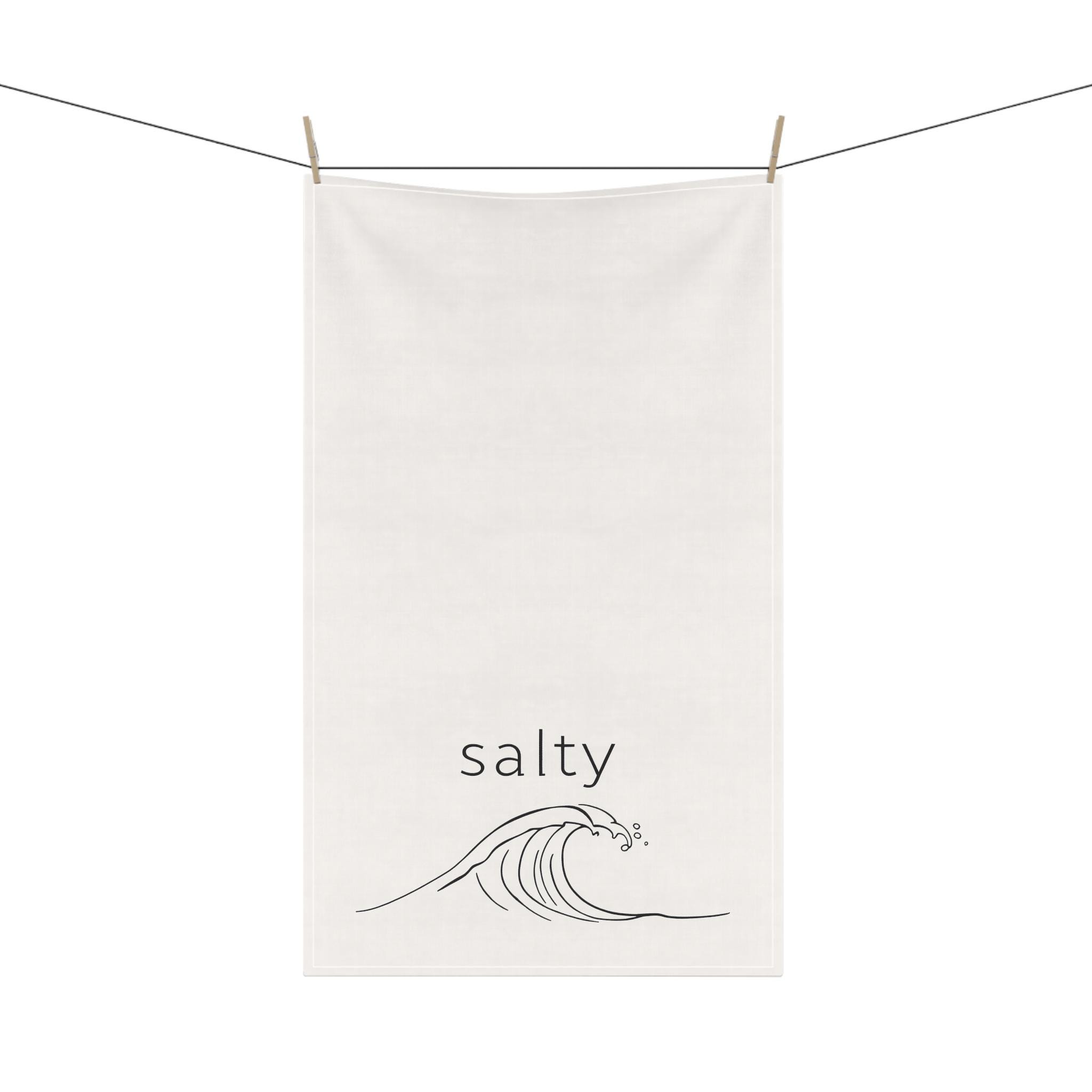 Salty, Beach & Ocean Lover Tea Towels, Sassy Kitchen Towel, Cotton Poly Dish Cloth, Coastal Home Decor, Funny Hostess Gift - View 2
