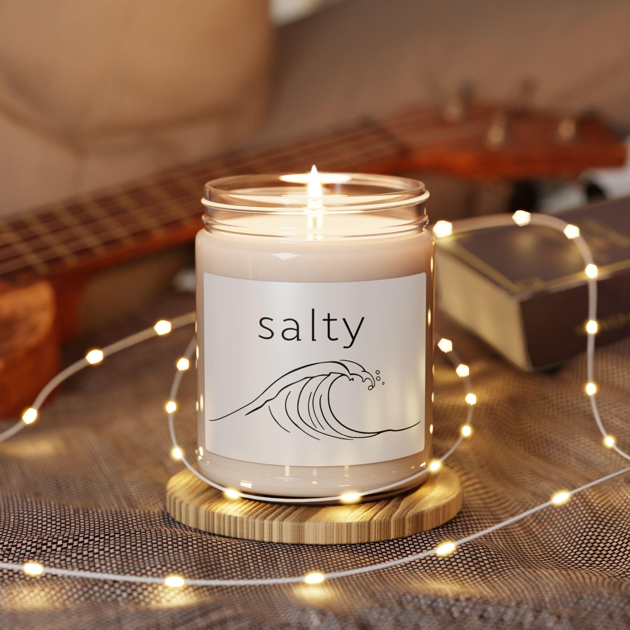 Soy Candle, &#39;Salty&#39;, Coastal Chic Sea Salt & Orchid Scented 9oz - Home Fragrance, Relaxing Spa Candle, Housewarming Gift, Aromatherapy - View 3