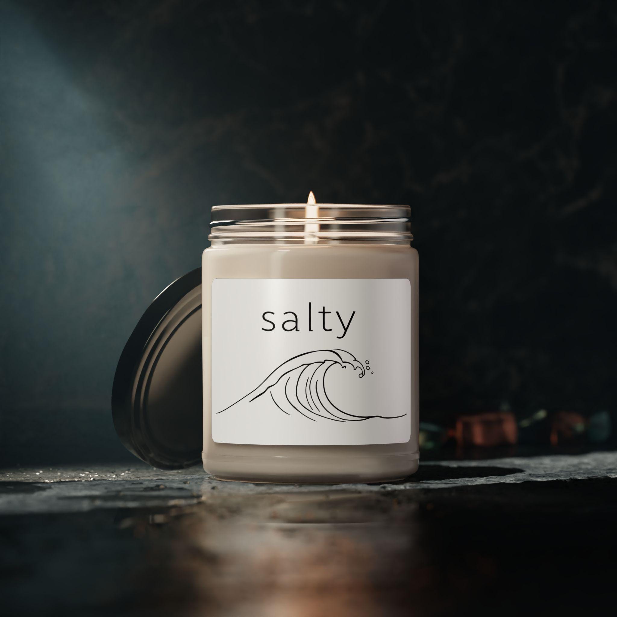 Soy Candle, &#39;Salty&#39;, Coastal Chic Sea Salt & Orchid Scented 9oz - Home Fragrance, Relaxing Spa Candle, Housewarming Gift, Aromatherapy - View 4