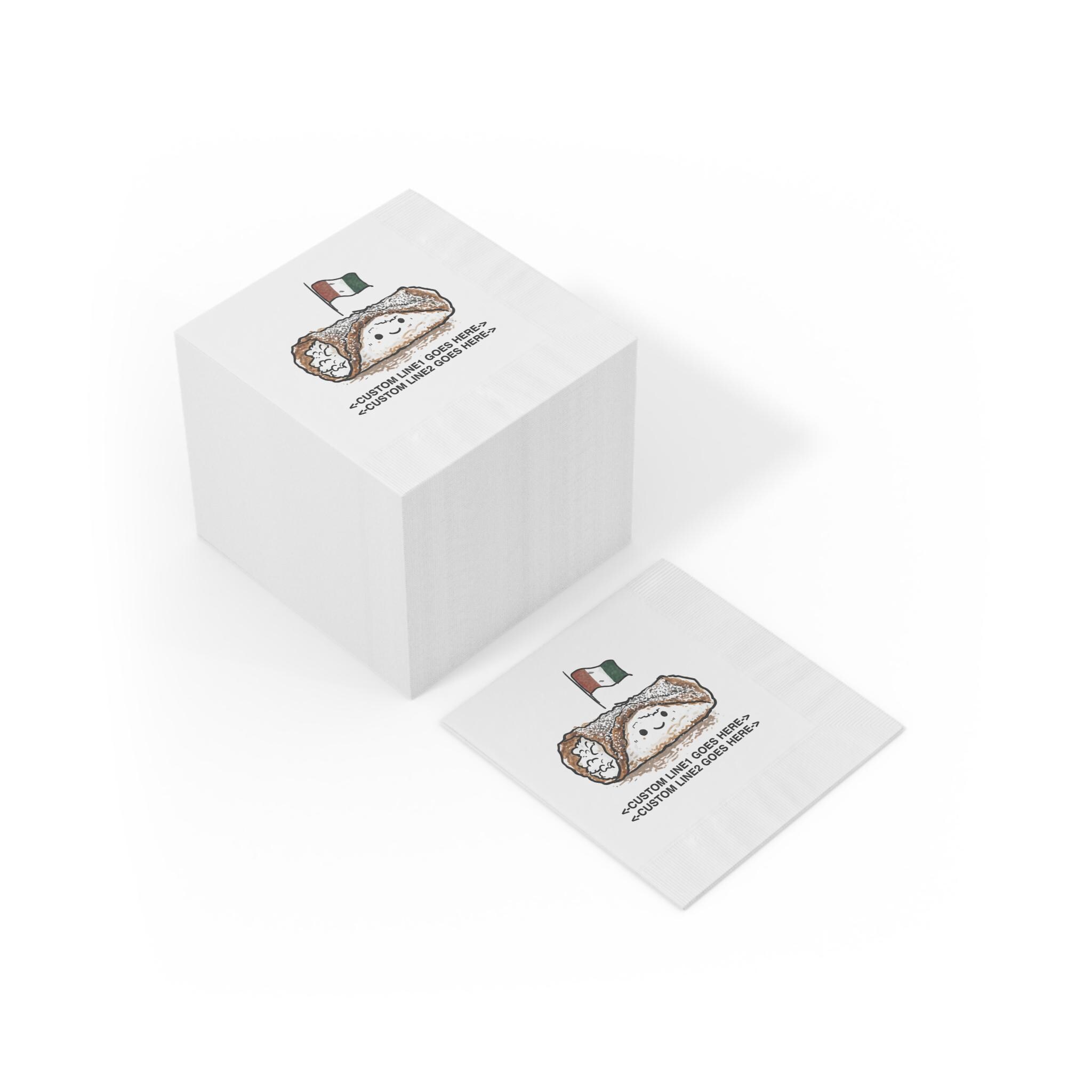 CUSTOM Cute Cannoli Design Napkins, Kitchen Decor, Cocktails or Tea Time, Hostess gift - View 4