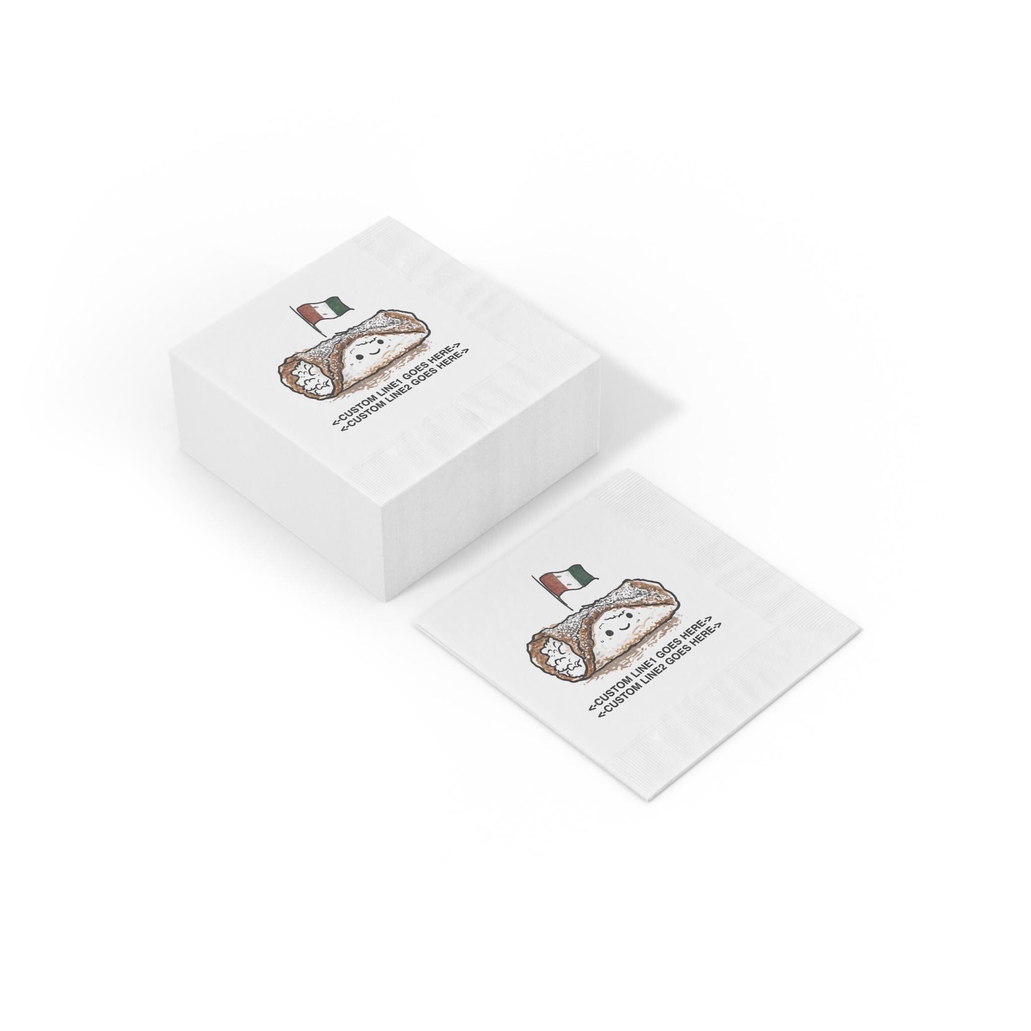 CUSTOM Cute Cannoli Design Napkins, Kitchen Decor, Cocktails or Tea Time, Hostess gift - View 5