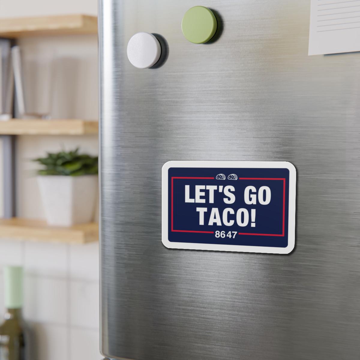 Die-Cut Magnet - Funny Let&#39;s Go Brandon Spoof Trump TACO Anti-Trump 8647 Taco Emojis Magnet, Fridge Decor, Political Humor Gift - View 3